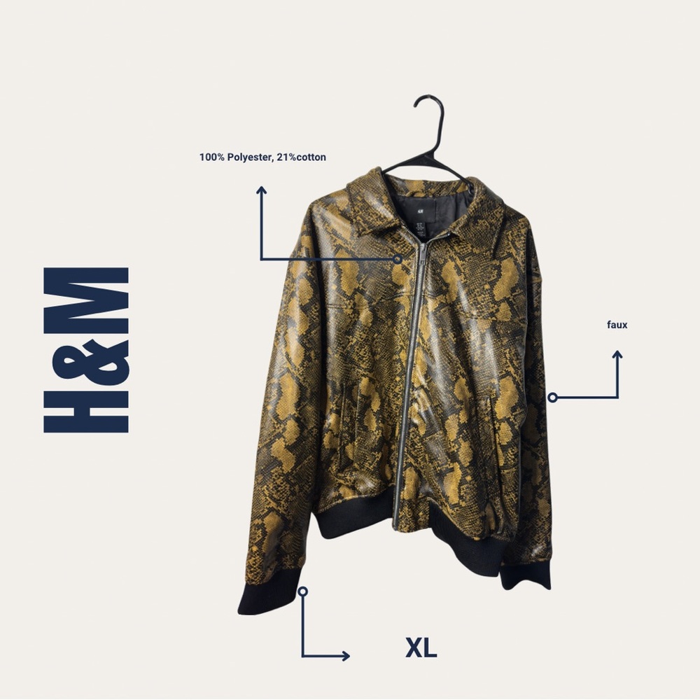 H&M Gold and Black Faux Leather Jacket